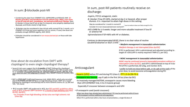 NSTEMI part 2. Pharmacotherapy: antiplatelets, anticoagulants, other therapies